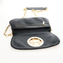 Tory Burch Chain Shoulder Bag Leather Black Gold Tone Auth am12876A-18