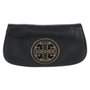 Tory Burch Chain Shoulder Bag Leather Black Gold Tone Auth am12876A-2