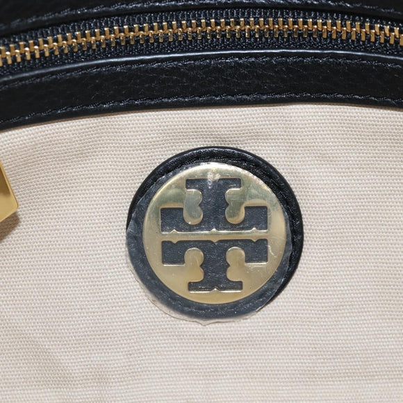 Tory Burch Chain Shoulder Bag Leather Black Gold Tone Auth am12876A