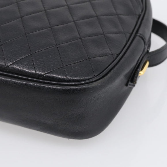 Saint Laurent Shoulder Bag Leather Black Gold Auth am12880V
