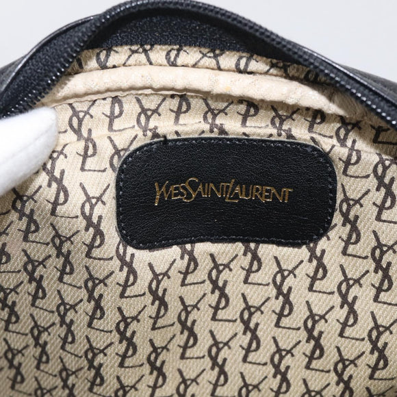 Saint Laurent Shoulder Bag Leather Black Gold Auth am12880V