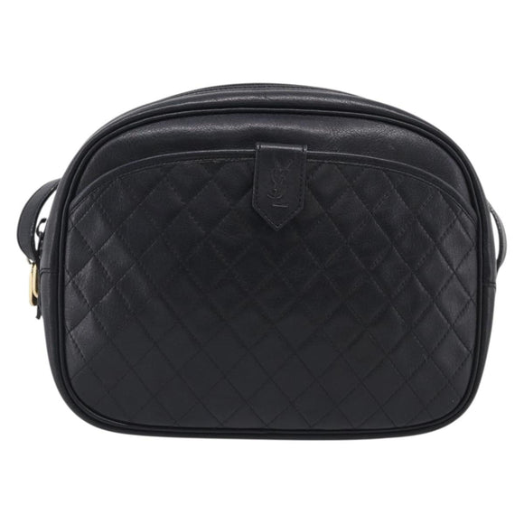 Saint Laurent Shoulder Bag Leather Black Gold Auth am12880V