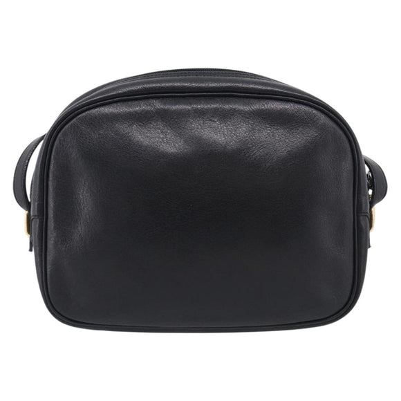 Saint Laurent Shoulder Bag Leather Black Gold Auth am12880V