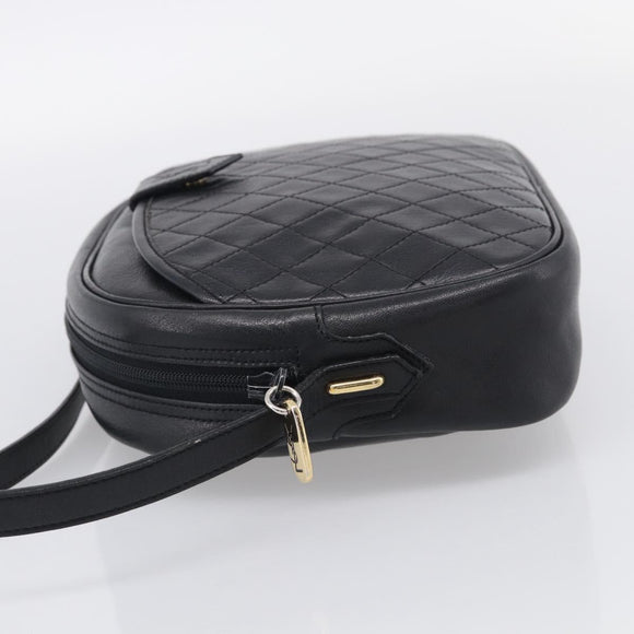Saint Laurent Shoulder Bag Leather Black Gold Auth am12880V