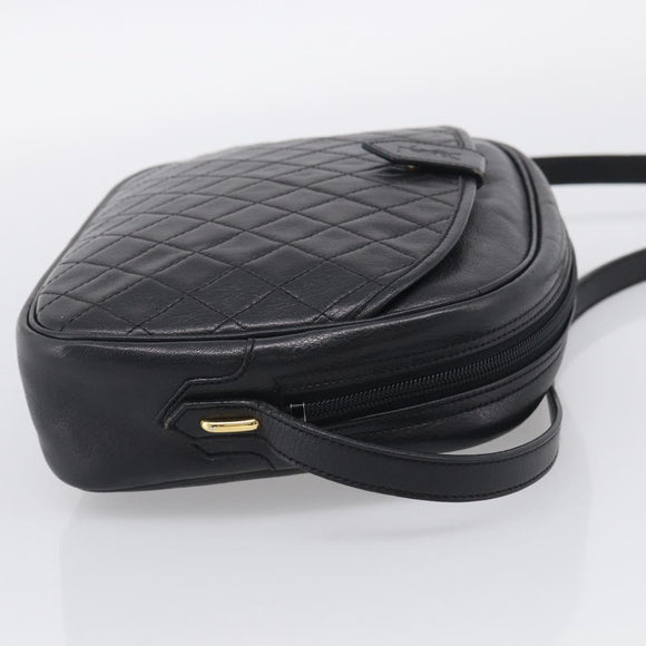 Saint Laurent Shoulder Bag Leather Black Gold Auth am12880V