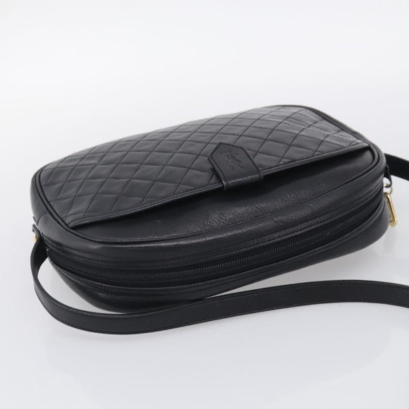 Saint Laurent Shoulder Bag Leather Black Gold Auth am12880V