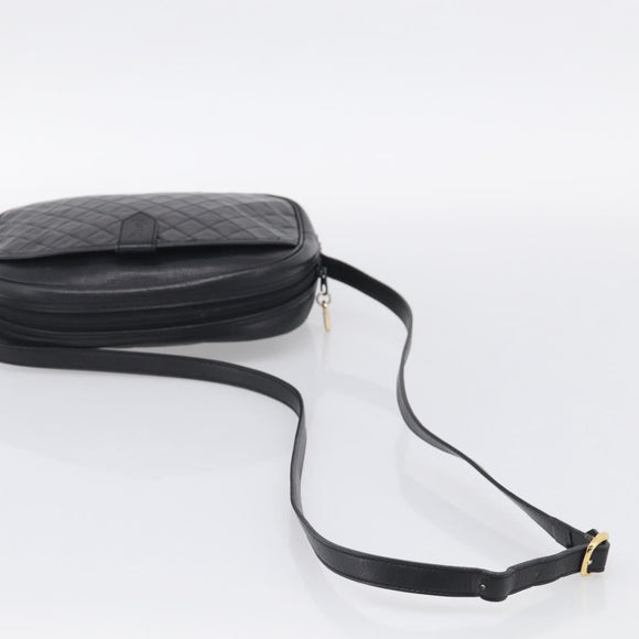 Saint Laurent Shoulder Bag Leather Black Gold Auth am12880V