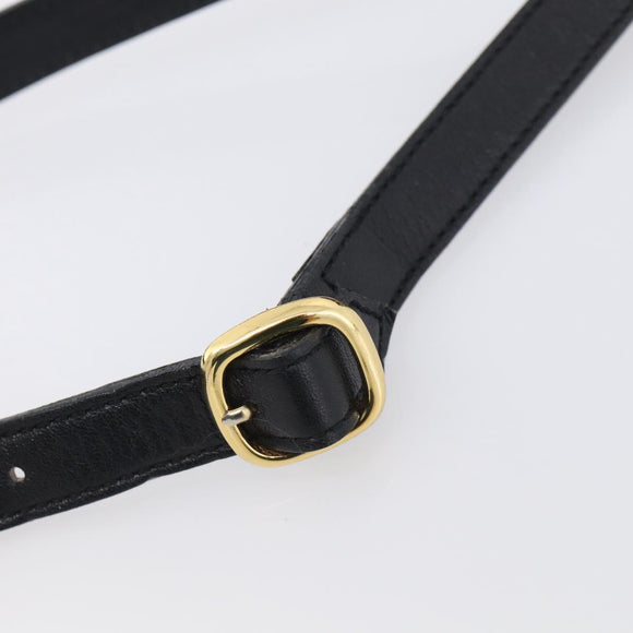 Saint Laurent Shoulder Bag Leather Black Gold Auth am12880V