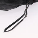Miu Miu Side Ribbon Hand Bag Leather Black Gold Auth am12883M-16