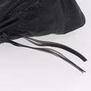 Miu Miu Side Ribbon Hand Bag Leather Black Gold Auth am12883M-17