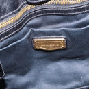 Miu Miu Side Ribbon Hand Bag Leather Black Gold Auth am12883M-19