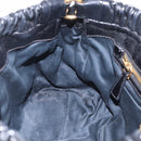 Miu Miu Side Ribbon Hand Bag Leather Black Gold Auth am12883M-22