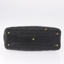 Christian Dior Canage Lady Dior GM Hand Bag Lamb Skin Black Gold Auth am12885-10