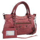 Balenciaga The First Hand Bag Leather 2way Red 103208 Auth am12886V-1
