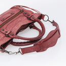 Balenciaga The First Hand Bag Leather 2way Red 103208 Auth am12886V-10