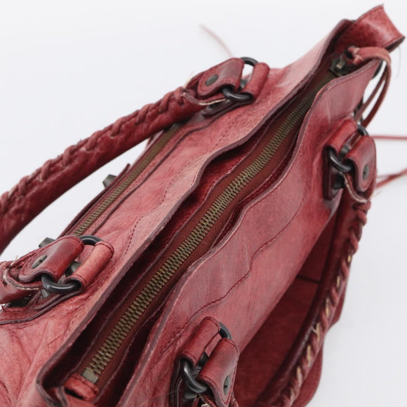 Balenciaga The First Hand Bag Leather 2way Red 103208 Auth am12886V