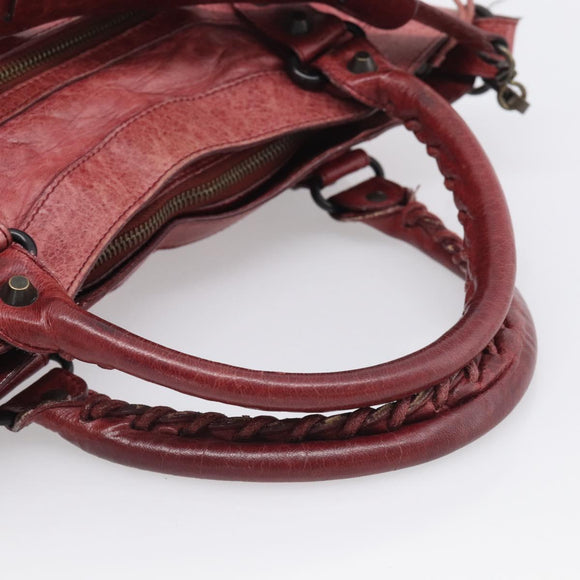 Balenciaga The First Hand Bag Leather 2way Red 103208 Auth am12886V