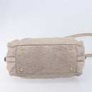 Miu Miu Hand Bag Leather 2way Beige Gold Auth am12892A-13
