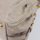 Miu Miu Hand Bag Leather 2way Beige Gold Auth am12892A-14