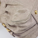 Miu Miu Hand Bag Leather 2way Beige Gold Auth am12892A-15