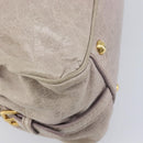 Miu Miu Hand Bag Leather 2way Beige Gold Auth am12892A-17