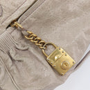 Miu Miu Hand Bag Leather 2way Beige Gold Auth am12892A-26