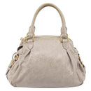 Miu Miu Hand Bag Leather 2way Beige Gold Auth am12892A-3