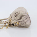 Miu Miu Hand Bag Leather 2way Beige Gold Auth am12892A-5