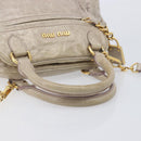 Miu Miu Hand Bag Leather 2way Beige Gold Auth am12892A-7