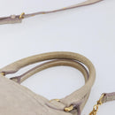 Miu Miu Hand Bag Leather 2way Beige Gold Auth am12892A-8
