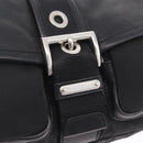 PRADA Shoulder Bag Leather Nylon Black Silver BR2417 Auth am12894V-18