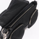 PRADA Shoulder Bag Leather Nylon Black Silver BR2417 Auth am12894V-21