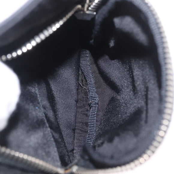 PRADA Shoulder Bag Leather Nylon Black Silver BR2417 Auth am12894V