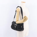 PRADA Shoulder Bag Leather Nylon Black Silver BR2417 Auth am12894V-34