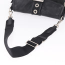 PRADA Shoulder Bag Leather Nylon Black Silver BR2417 Auth am12894V-7