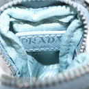 PRADA Hand Bag Nylon 2way Light Blue Silver Auth am12895A-17