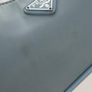 PRADA Hand Bag Nylon 2way Light Blue Silver Auth am12895A-24