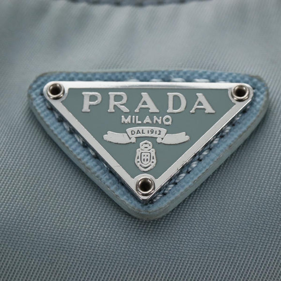 PRADA Hand Bag Nylon 2way Light Blue Silver Auth am12895A