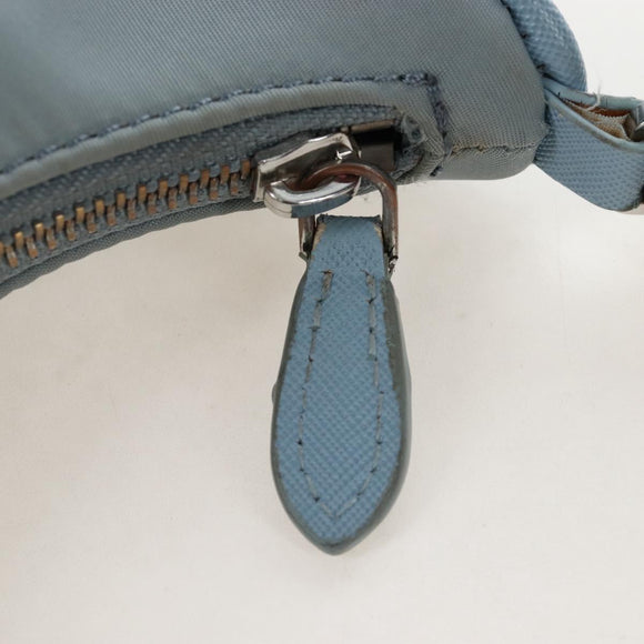 PRADA Hand Bag Nylon 2way Light Blue Silver Auth am12895A