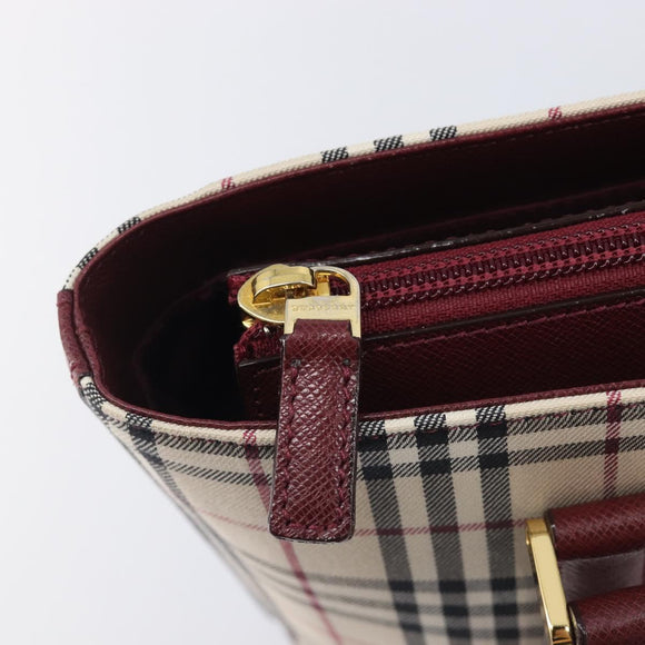 BURBERRY Nova Check Tote Bag Canvas Beige Gold Auth am12898V