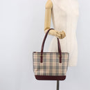 BURBERRY Nova Check Tote Bag Canvas Beige Gold Auth am12898V-23
