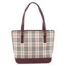 BURBERRY Nova Check Tote Bag Canvas Beige Gold Auth am12898V-3