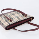 BURBERRY Nova Check Tote Bag Canvas Beige Gold Auth am12898V-6