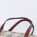 BURBERRY Nova Check Tote Bag Canvas Beige Gold Auth am12898V-8