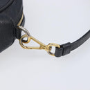 PRADA Shoulder Bag Leather Black Gold Auth am12900A-10