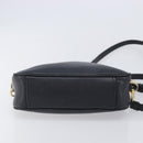 PRADA Shoulder Bag Leather Black Gold Auth am12900A-11