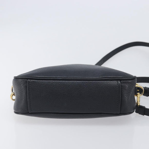 PRADA Shoulder Bag Leather Black Gold Auth am12900A
