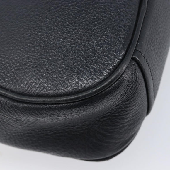 PRADA Shoulder Bag Leather Black Gold Auth am12900A