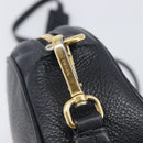 PRADA Shoulder Bag Leather Black Gold Auth am12900A-16