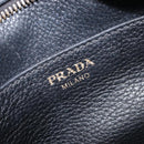 PRADA Shoulder Bag Leather Black Gold Auth am12900A-19